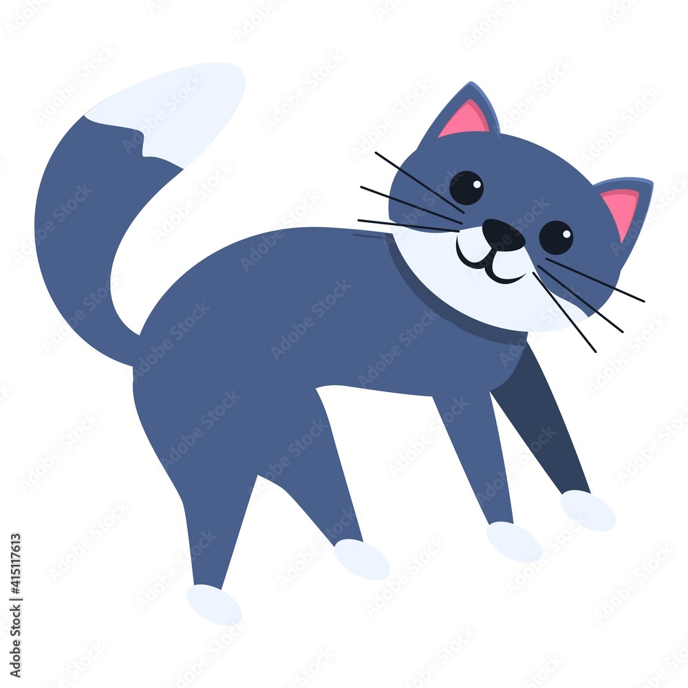 Poster playful cat icon. cartoon of playful cat vector icon for web design isolated on white background