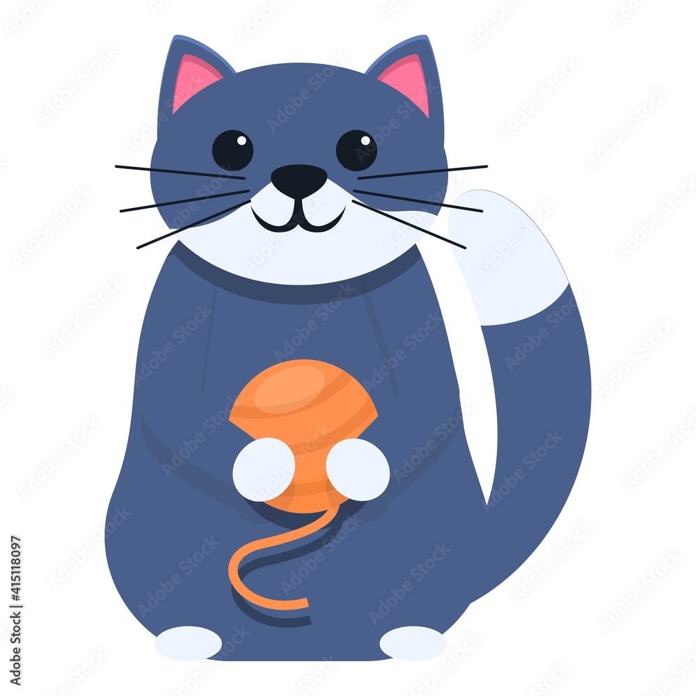 Poster cat funny action icon. cartoon of cat funny action vector icon for web design isolated on white back