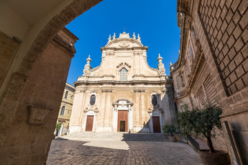 Obraz premium Italy, SE Italy, province of Bari, region of Apulia, Monopoli. Roman Catholic Cathedral, the Basilica of the Madonna della Madia or Santa Maria della Madia. Exterior.