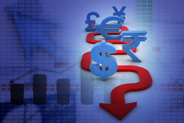 3d rendering Global Currencies