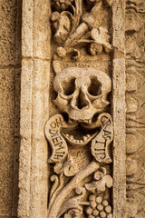Italy, Apulia, Monopoli. Chiesa di Nostra Signora del Suffragio aka La Chiesa del Purgatorio. Skull...