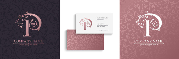 Premium Vector P logo. Monnogram, lettering. Personal logo or sign for branding an elite company.