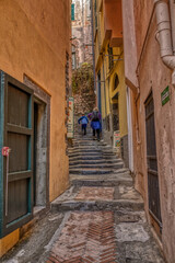 Italy, Cinque Terre. Narrow walkway