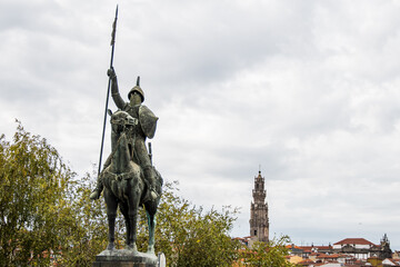Vímara Peres statue in Porto, Portugal.