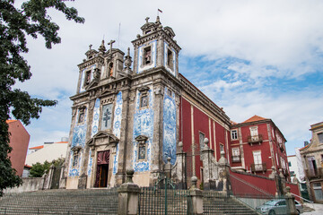 Porto traditional cathedral with a tiled wall