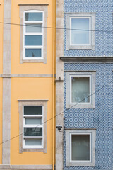 Fototapeta na wymiar Characteristic colorful tile wall in Portugal