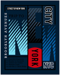 spirit of nyc,vector typography illustration graphic design for print