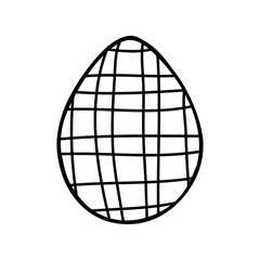 Easter egg doodle illustration isolated on white background.
