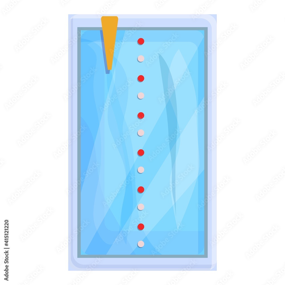 Poster Pool view from above icon. Cartoon of pool view from above vector icon for web design isolated on white background