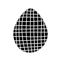 Easter egg doodle illustration isolated on white background.
