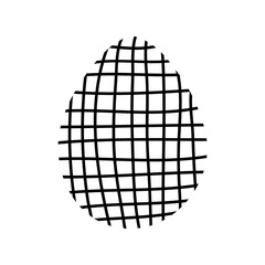 Easter egg doodle illustration isolated on white background.