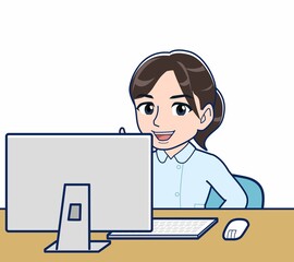 水色の服を着た看護師さん