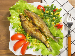 grilled fish with vegetables