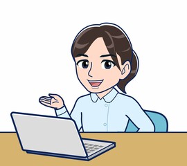 水色の服を着た看護師さん