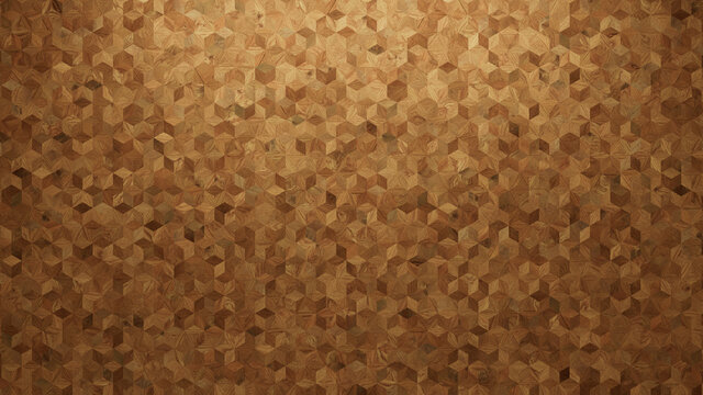 Wood Texture background. Parquet Wallpaper with a Light and Dark Timber Diamond tile pattern.