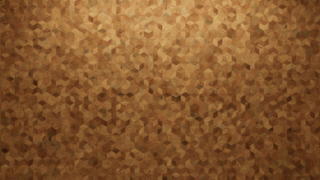 Wood Texture background. Parquet Wallpaper with a Light and Dark Timber Diamond tile pattern.