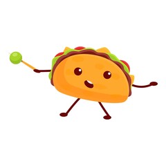 Fun taco icon. Cartoon of fun taco vector icon for web design isolated on white background