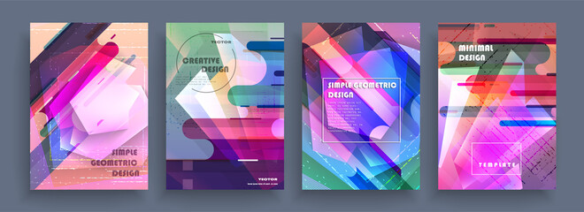 Artistic covers design. Creative colors backgrounds. Trendy futuristic design	