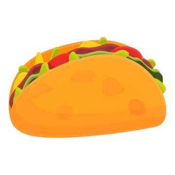 Fresh taco icon. Cartoon of fresh taco vector icon for web design isolated on white background