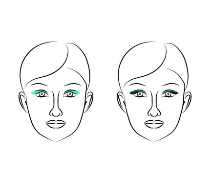 Woman's face on a white background. Sketch. Vector illustration.
