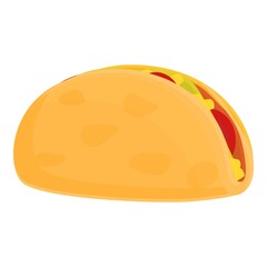Delicious taco icon. Cartoon of delicious taco vector icon for web design isolated on white background