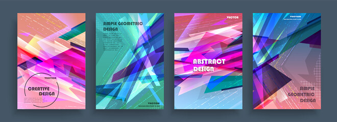 Artistic covers design. Creative colors backgrounds. Trendy futuristic design	