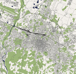 map of the city of Bologna, Emilia-Romagna, Italy © tish11