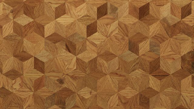 Wood Texture background. Parquet Wallpaper with a Light and Dark Timber Diamond tile pattern.