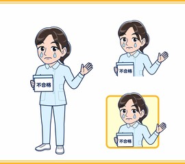 Fototapeta premium 水色の服を着た看護師さん