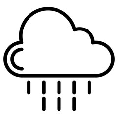 Icon of cloud with droplets, cloud raining icon