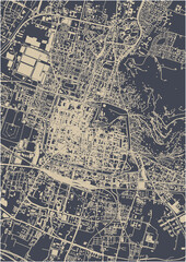 map of the city of Brescia, Lombardy, Italy