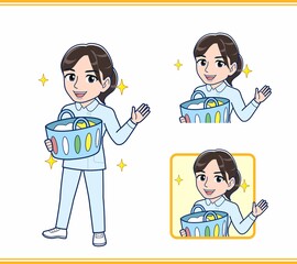 水色の服を着た看護師さん