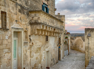 Walkway in the town of Matera.