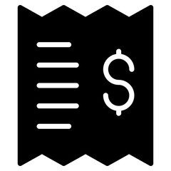 Icon of paper with dollar, receipt vector