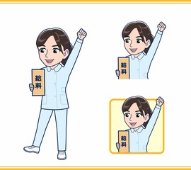 水色の服を着た看護師さん