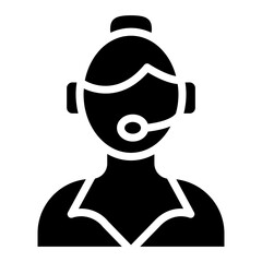 Headphones worn by avatar, customer service icon