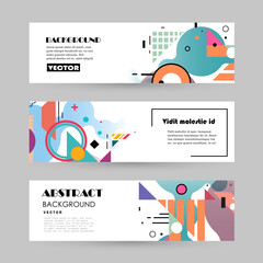 Vector horizontal banner template, abstract design	