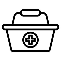 Basket with plus sign, icon of add to basket
