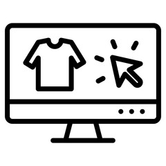 Shirt inside monitor, select product icon