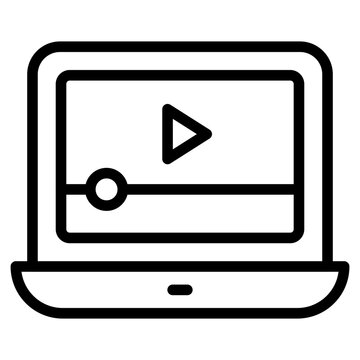 Outline design vector olf online video