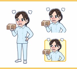 水色の服を着た看護師さん