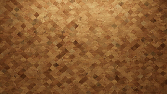 Wood Texture background. Parquet Wallpaper with a Light and Dark Timber Arabesque tile pattern.