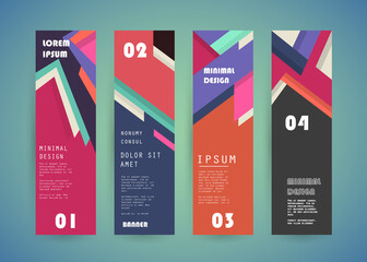 Vector vertical banner template, abstract design