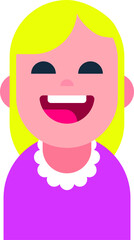 vector woman face with white skin. flat image of a woman's face with light skin color