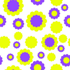 vector pattern with flowers. flat pattern image with bright color flowers.