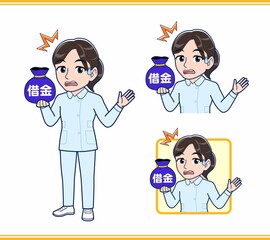 ブルーの服を着た看護師さん