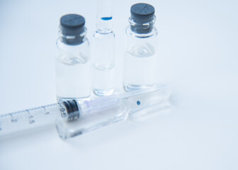 Liquid in bottle vaccine covid-19 concept.