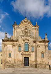 Fototapeta na wymiar Entrance to the Church of Saint Francis of Assisi in Matera.