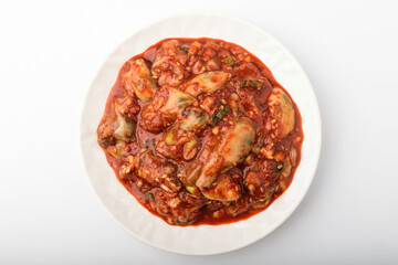 Oyster sauce on white background