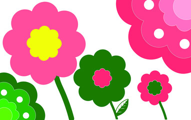colorful beautiful flower ornaments. spring vector design illustration